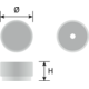 Bouton GRAF BIG Ø50 aluminium brossé laiton