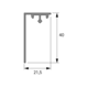 Cadro L-profiel AvanTech YOU / Actro YOU / Actro 5D, 3000 mm, mat zwart
