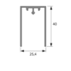 Cadro Profilé en U AvanTech YOU / Actro YOU / Actro 5D, 3000 mm, Aspect inox