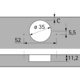Intermat hoekscharnier W90 (Intermat 9936 W90), inliggend, openingshoek 95°, TH-boorbeeld 52 x 5,5 mm, voor schroefbevestiging (-)