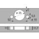 Charnière Intermat 110° (Intermat 9943), rentrant, Angle d'ouverture  110°, TH-schéma de perçage 52 x 5,5 mm, à enfoncer (ø 10 x 11)