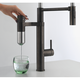 Vital - Système de filtration à bec mobile / 2 jets / Levier sur le côté / Inox Look & Noir mat