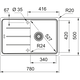 Basis - Inbouwspoeltafel / 780 x 500 mm / 1 bak / Koffie Room / Omkeerbaar