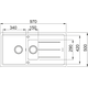 Basis - Inbouwspoeltafel / 970 x 500 mm / 1+1/2 bak / Zwart Mat / Omkeerbaar