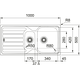 Flash - Inbouwspoeltafel / 1000 x 500 mm / 1+1/2 bak / Glad / Omkeerbaar