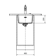 Maris - Evier à sous-encaster / 403 x 433 mm / 1 bassin / Noir mat