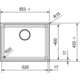 Maris - Evier à sous-encaster / 553 x 433 mm / 1 bassin / Noir mat