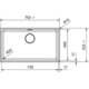 Maris - Evier à sous-encaster / 753 x 433 mm / 1 bassin / Noir mat