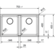 Maris - Onderbouwspoeltafel / 753 x 433 mm / 2 bakken / Zwart Mat