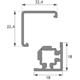 Kit de ferrure pour profilé d’angle en verre et profilé de recouvrement,  noir mat