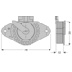 Piece de coulissage supp. PS03 reglable 