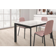 Table ext. poker 110x70 blanc-verre blanc mat 