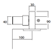 Runway schuifdeurset staal zwart 80kg l.2100mm voor deurbladbreedte 910-1000mm