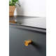 Bouton ROUND Ø25 aluminium brossé noir