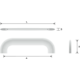 Poignée courbé ea 160mm L 180mm zamac blanc mat 