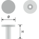 Bouton ellie ø25x27 zamac noir mat 