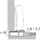 Adapter ter verkleining van de boordiepte, Voor boorbeeld TH / TS, dikte 2.7 mm
