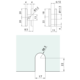 Klem wand/glas gelijk met de wand, voor 6/12 mm glas, B40 H40, geborsteld rvs effect
