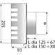 Paneir alfa jalousie inox/inox d.150mm 