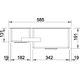 Blanco spoeltafel claron 340/180-u bl man.