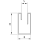 Profiel"u"rvs glans h=25mm s=6mm b=15,5mm-l2000mm