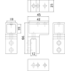 Fixation sur verre articulée, pour verres 6/10, B25 H25 L45, chromé