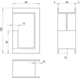 Poignee porte coulissante kube 100x60x40mm inox  avec bord