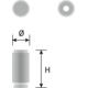 Gekrulde knop ø16 h35mm mat zwart