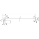 Vaste stabilisatiestang wand/glas, voor 6/10 mm glas, L1320, geborsteld nikkel