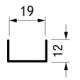 Profil-U horizontal PRU19-85 4m alu argent  