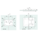 Charnière verre/verre en ligne réglable sans vis apparentes, pour verres 6/8, B50 H80, effet inox brossé