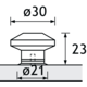 Bouton Spalatum, H 23 mm, ø 30 mm, Inox brossé