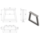 Piètement trapèze 80x80mm noir mat h.720xl.950 mm 