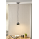 Mercury bloc prise 16a susp + lum 8W led gunmetal 