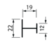 Profil-H horizontal PRH19-85 4m alu noir  