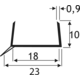 Profile u pour plintes 16/18mm (4m) noir 