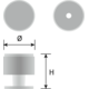 Gekrulde knop ø30 h30mm mat zwart
