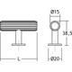 Bouton T RILLE L55 aluminium brossé noir