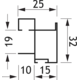 Profil vertical TR19-S85 2.6m alu blanc  