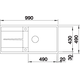 Blanco spoeltafel metra xl 6 s-f antraciet auto.