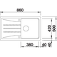 Blanco spoeltafel Sona 5 S zwart