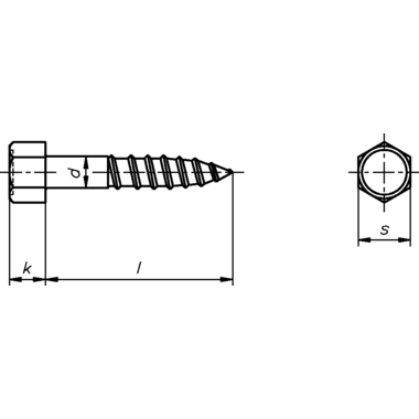 Houtdraadbout 8mm verzinkt