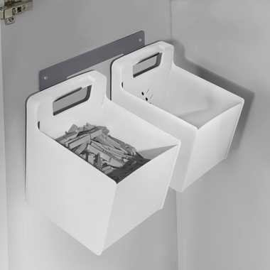 Hailo laundry 2 opbergbakjes wit + wandhaak grijs