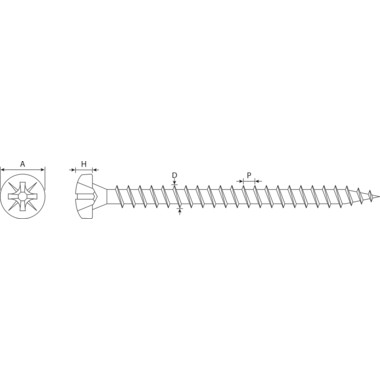 Vis à bois tête cylindrique Pozidriv zinguée