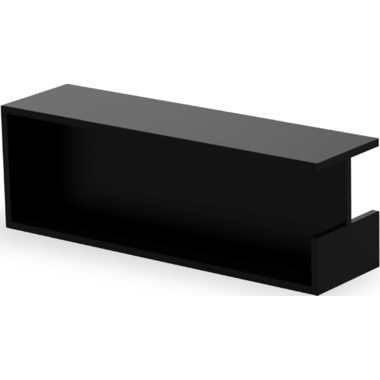 Poignée porte coulissante kube 150x50x40mm noir  