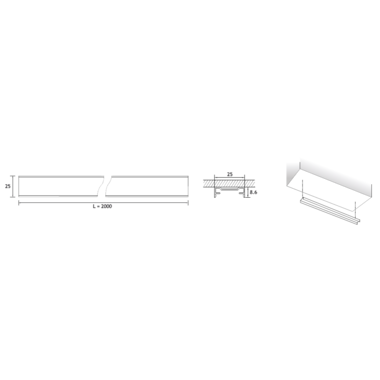 Led profiel Channelline 11 2000mm opbouw