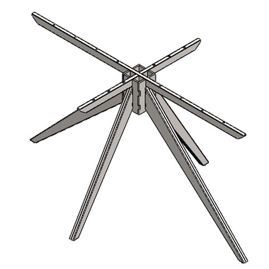Pietement spider s 73.6x84.5x151 noir mat 
