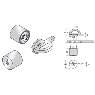 Pba 500-alu dispositif de fermeture libre/occupe a vec bouton
