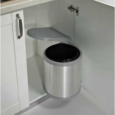 Afvalemmer 10 l rvs/grijs korpus 40