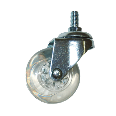 Roulette transparente 50mm 30kg M10x15 h:65mm  